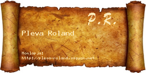 Pleva Roland névjegykártya